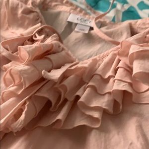 Peach Shirt with Ruffles